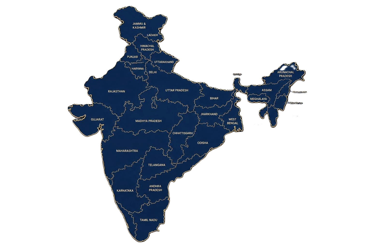 Map of India showing Pan-India service coverage